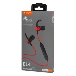YISON earphones E14 με μαγνήτη, Bluetooth, 10mm, 65mAh, κόκκινα | Αξεσουάρ κινητών | elabstore.gr