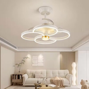 POWERTECH ανεμιστήρας οροφής HLL-0147 με LED φως, 120W, Φ65x45cm, λευκός | Φωτισμός | elabstore.gr