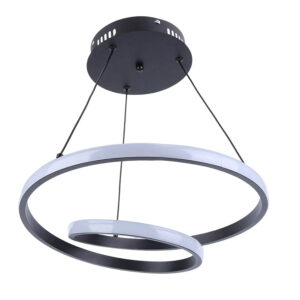 POWERTECH LED φωτιστικό οροφής HLL-0154, 25W, 4000K, Φ40cm, 1m, μαύρο | Φωτισμός | elabstore.gr