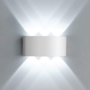 POWERTECH LED φωτιστικό τοίχου HLL-0160, 6W, 4000K, 480lm, IP65, λευκό | Φωτισμός | elabstore.gr
