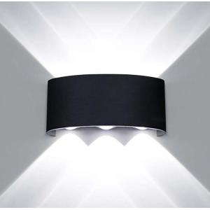 POWERTECH LED φωτιστικό τοίχου HLL-0161, 6W, 4000K, 480lm, IP65, μαύρο | Φωτισμός | elabstore.gr