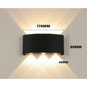 POWERTECH LED φωτιστικό τοίχου HLL-0161, 6W, 4000K, 480lm, IP65, μαύρο | Φωτισμός | elabstore.gr