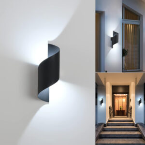 POWERTECH LED φωτιστικό τοίχου HLL-0163, 10W, 4000K, 800lm, IP65, μαύρο | Φωτισμός | elabstore.gr