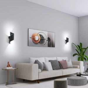 POWERTECH LED φωτιστικό τοίχου HLL-0163, 10W, 4000K, 800lm, IP65, μαύρο | Φωτισμός | elabstore.gr