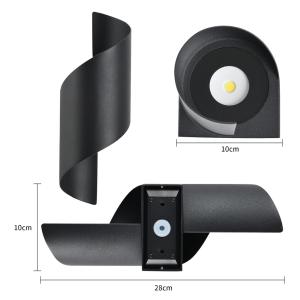 POWERTECH LED φωτιστικό τοίχου HLL-0163, 10W, 4000K, 800lm, IP65, μαύρο | Φωτισμός | elabstore.gr