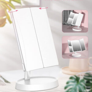 HOME USE επιτραπέζιος καθρέφτης HUH-0183, LED φως, 1x/2x/3x zoom, λευκός | Προσωπική Φροντίδα | elabstore.gr