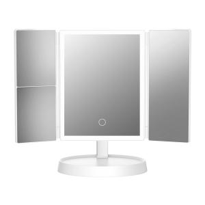 HOME USE επιτραπέζιος καθρέφτης HUH-0183, LED φως, 1x/2x/3x zoom, λευκός | Προσωπική Φροντίδα | elabstore.gr