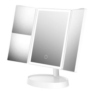 HOME USE επιτραπέζιος καθρέφτης HUH-0183, LED φως, 1x/2x/3x zoom, λευκός | eLabstore.gr