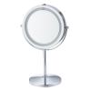 HOME USE επιτραπέζιος καθρέφτης HUH-0185 με LED φως, 1x/5x zoom, ασημί | Προσωπική Φροντίδα | elabstore.gr