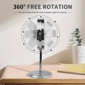 HOME USE επιτραπέζιος καθρέφτης HUH-0185 με LED φως, 1x/5x zoom, ασημί | Προσωπική Φροντίδα | elabstore.gr