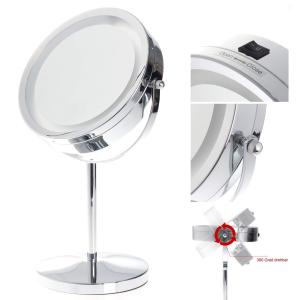 HOME USE επιτραπέζιος καθρέφτης HUH-0185 με LED φως, 1x/5x zoom, ασημί | eLabstore.gr