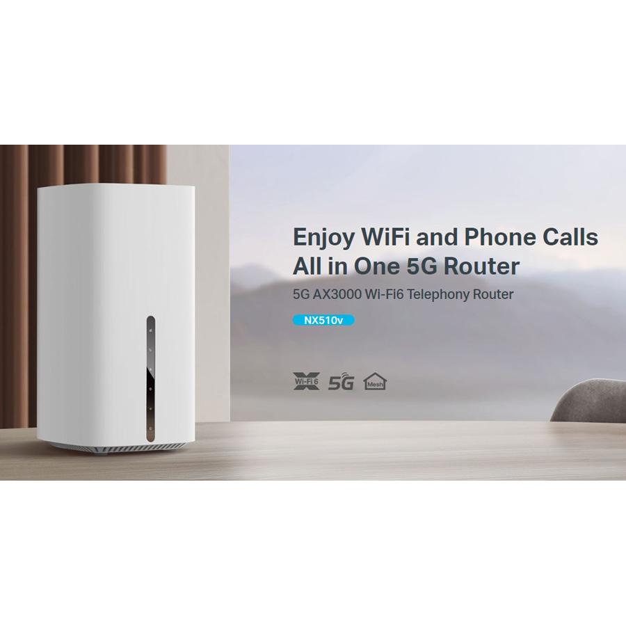 TP-LINK Router NX510V με θύρα τηλεφώνου, 5G, WiFi 6, 3000Mbps, V.1.0 | eLabstore.gr TP-LINK Router NX510V με θύρα τηλεφώνου, 5G, WiFi 6, 3000Mbps, V.1.0 | Δικτυακά | elabstore.gr