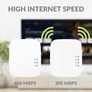 STRONG Powerline Kit POWERLWF600DUOMINI, 600Mbps, 300Mbps WiFi, 2τμχ | Δικτυακά | elabstore.gr