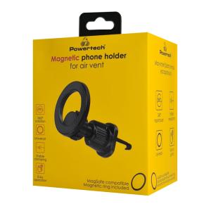 POWERTECH βάση smartphone αυτοκινήτου PT-1240 αεραγωγού μαγνητική, μαύρη | eLabstore.gr