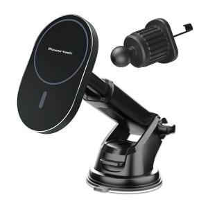 POWERTECH ασύρματος φορτιστής & βάση αυτοκινήτου PT-1241, 15W, μαύρος | Αξεσουάρ κινητών | elabstore.gr