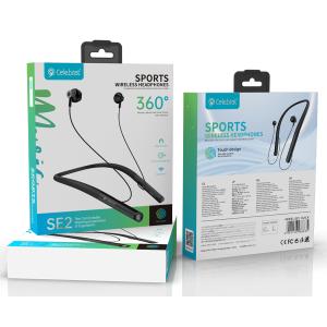 CELEBRAT earphones SE2 με μαγνήτη, Bluetooth, 14mm, 280mAh, μαύρα | Αξεσουάρ κινητών | elabstore.gr