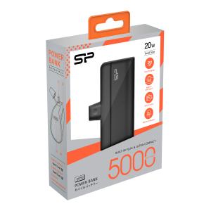 SILICON POWER power bank QD50, USB-C, 5000mAh, 20W PD, μαύρο | Αξεσουάρ κινητών | elabstore.gr