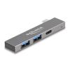 DELOCK USB hub 64275, 3x θυρών, 5Gbps, USB-C σύνδεση, γκρι | Συνοδευτικά PC | elabstore.gr