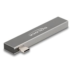 DELOCK USB hub 64275, 3x θυρών, 5Gbps, USB-C σύνδεση, γκρι | Συνοδευτικά PC | elabstore.gr
