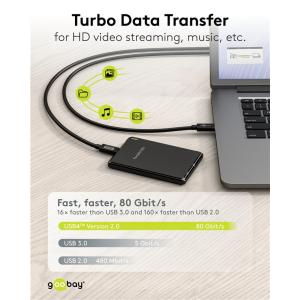 GOOBAY καλώδιο USB-C 74376, USB4, 240W, 80Gbps, 16K/60Hz, 1.2m, μαύρο | eLabstore.gr GOOBAY καλώδιο USB-C 74376, USB4, 240W, 80Gbps, 16K/60Hz, 1.2m, μαύρο | Καλώδια - Αντάπτορες | elabstore.gr
