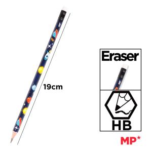 MP ξύλινα μολύβια Space Explore PE335-01 με γόμα, εξάγωνα, HB, 4τμχ | Αναλώσιμα - Είδη Γραφείου | elabstore.gr