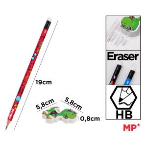 MP σετ ξύλινα μολύβια & γόμα Kid Skate PE356-03, εξάγωνα, HB, 5τμχ | Αναλώσιμα - Είδη Γραφείου | elabstore.gr
