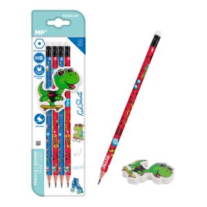 MP σετ ξύλινα μολύβια & γόμα Kid Skate PE356-03, εξάγωνα, HB, 5τμχ | Αναλώσιμα - Είδη Γραφείου | elabstore.gr