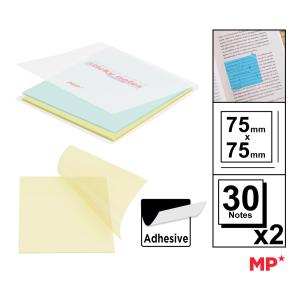 MP αυτοκόλλητα χαρτάκια σημειώσεων PN348-07, διάφανα, 75x75mm, 60τμχ | Αναλώσιμα - Είδη Γραφείου | elabstore.gr