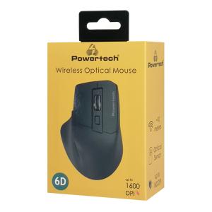 POWERTECH ασύρματο ποντίκι PT-1272, USB δέκτης, 1600DPI, μαύρο | Συνοδευτικά PC | elabstore.gr