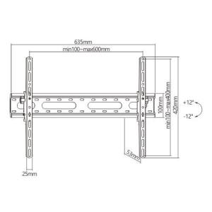 POWERTECH επιτοίχια βάση PT-1275 για τηλεόραση 37-80", έως 45kg | Εικόνα & Ήχος | elabstore.gr