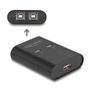 DELOCK USB Type B switch 11503, 2 σε 1, μαύρο | Καλώδια - Αντάπτορες | elabstore.gr