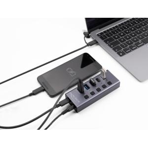 DELOCK USB hub 64248 με διακόπτες, 5x θυρών, 5Gbps, USB/USB-C σύνδεση, γκρι | Συνοδευτικά PC | elabstore.gr