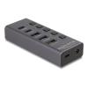 DELOCK USB hub 64248 με διακόπτες, 5x θυρών, 5Gbps, USB/USB-C σύνδεση, γκρι | Συνοδευτικά PC | elabstore.gr