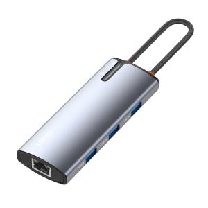 LDNIO docking station DS-16H, 6 θυρών, USB-C σύνδεση, 4K, 100W PD, γκρι | Συνοδευτικά PC | elabstore.gr
