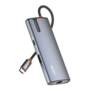 LDNIO docking station DS-16H, 6 θυρών, USB-C σύνδεση, 4K, 100W PD, γκρι | Συνοδευτικά PC | elabstore.gr