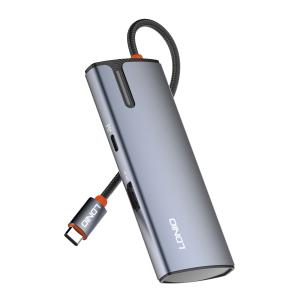 LDNIO docking station DS-15H, 5 θυρών, USB-C σύνδεση, 4K, 100W PD, γκρι | Συνοδευτικά PC | elabstore.gr