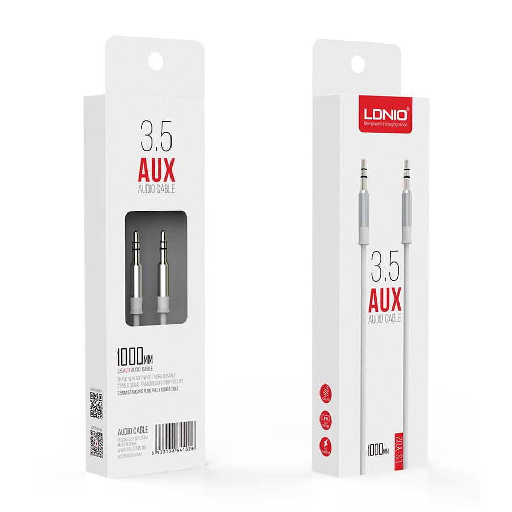 LDNIO καλώδιο ήχου 3.5mm LS-Y02, AUX, 1m, λευκό | eLabstore.gr LDNIO καλώδιο ήχου 3.5mm LS-Y02, AUX, 1m, λευκό | Καλώδια - Αντάπτορες | elabstore.gr