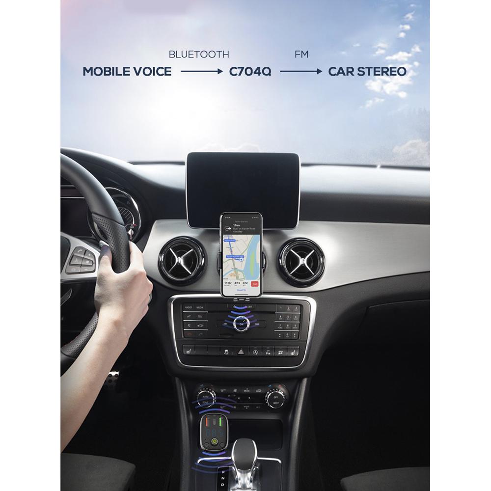 LDNIO FM Transmitter & φορτιστής C704Q, 2x USB/1x USB-C, 36W, Bluetooth, μαύρο | eLabstore.gr LDNIO FM Transmitter & φορτιστής C704Q, 2x USB/1x USB-C, 36W, Bluetooth, μαύρο | Gadgets - Αξεσουάρ | elabstore.gr