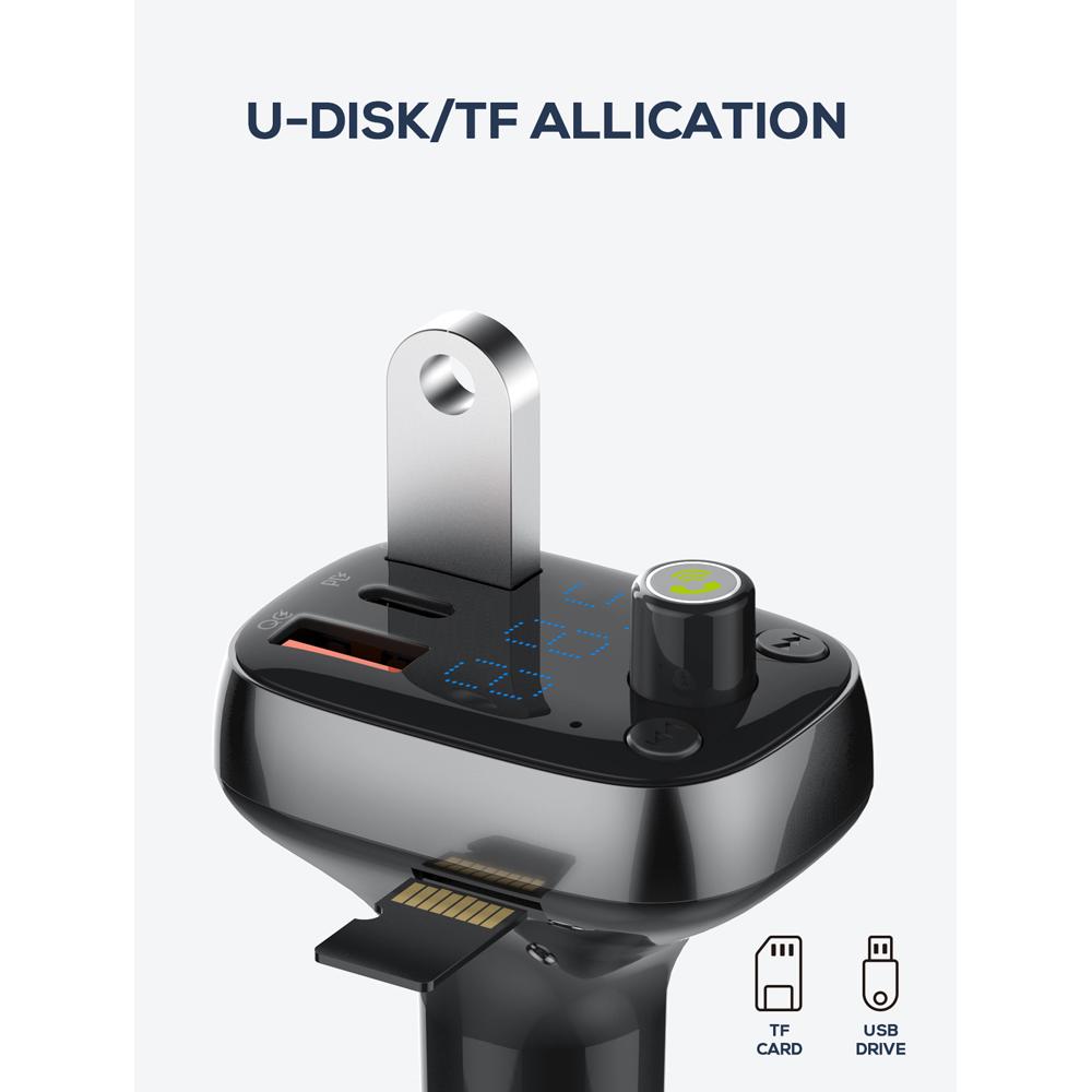 LDNIO FM Transmitter & φορτιστής C704Q, 2x USB/1x USB-C, 36W, Bluetooth, μαύρο | eLabstore.gr LDNIO FM Transmitter & φορτιστής C704Q, 2x USB/1x USB-C, 36W, Bluetooth, μαύρο - Image 6