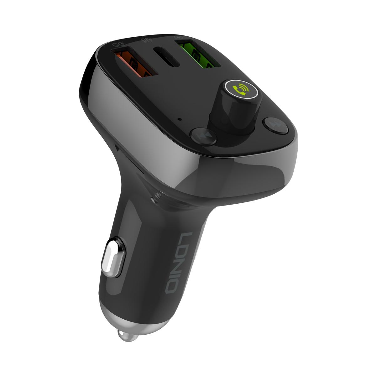 LDNIO FM Transmitter & φορτιστής C704Q, 2x USB/1x USB-C, 36W, Bluetooth, μαύρο | eLabstore.gr LDNIO FM Transmitter & φορτιστής C704Q, 2x USB/1x USB-C, 36W, Bluetooth, μαύρο | Gadgets - Αξεσουάρ | elabstore.gr