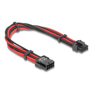 DELOCK καλώδιο 8 pin σε 6+2 pin PCIe 80975 με υφασμάτινη επένδυση, 30cm | Καλώδια - Αντάπτορες | elabstore.gr
