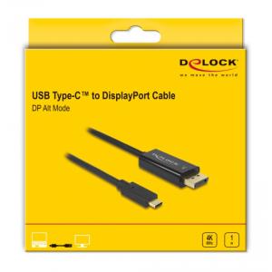 DELOCK καλώδιο USB-C σε DisplayPort 85255, DP Alt Mode, 4K, 1m, μαύρο | eLabstore.gr DELOCK καλώδιο USB-C σε DisplayPort 85255, DP Alt Mode, 4K, 1m, μαύρο | Καλώδια - Αντάπτορες | elabstore.gr