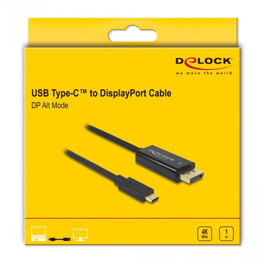 DELOCK καλώδιο USB-C σε DisplayPort 85255, DP Alt Mode, 4K, 1m, μαύρο | eLabstore.gr DELOCK καλώδιο USB-C σε DisplayPort 85255, DP Alt Mode, 4K, 1m, μαύρο | Καλώδια - Αντάπτορες | elabstore.gr