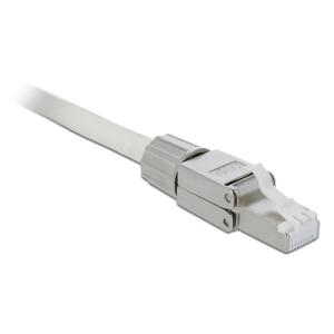 DELOCK βύσμα RJ45 CAT 6A STP 86477, tool-free, ασημί | Καλώδια - Αντάπτορες | elabstore.gr