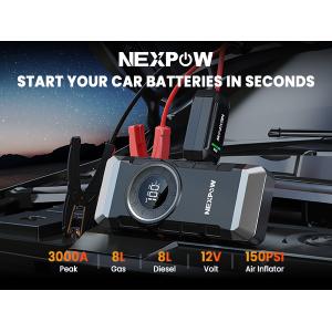 NEXPOW εκκινητής μπαταρίας & συμπιεστής αέρος NP2, 12V/3000A, 150PSI, 12000mAh | Gadgets - Αξεσουάρ | elabstore.gr