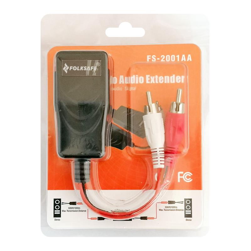 FOLKSAFE audio extender FS-2001AA μέσω καλωδίου RJ45, RCA σε RCA, έως 1000m | eLabstore.gr FOLKSAFE audio extender FS-2001AA μέσω καλωδίου RJ45, RCA σε RCA, έως 1000m | Καλώδια - Αντάπτορες | elabstore.gr