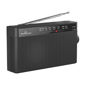 POWERTECH φορητό ραδιόφωνο PT-1244 με πτυσσόμενη κεραία, μαύρο | Εικόνα & Ήχος | elabstore.gr