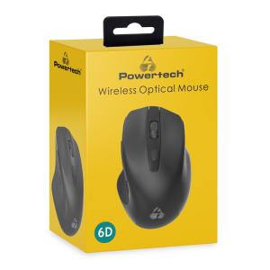 POWERTECH ασύρματο ποντίκι PT-1251, USB δέκτης, 1600DPI, μαύρο | Συνοδευτικά PC | elabstore.gr