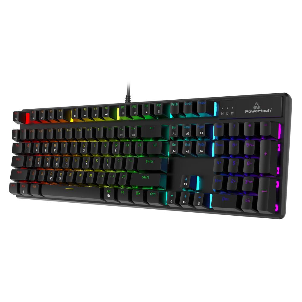 POWERTECH gaming μηχανικό πληκτρολόγιο PT-1254, ενσύρματο, RGB, μαύρο | eLabstore.gr POWERTECH gaming μηχανικό πληκτρολόγιο PT-1254, ενσύρματο, RGB, μαύρο | Συνοδευτικά PC | elabstore.gr