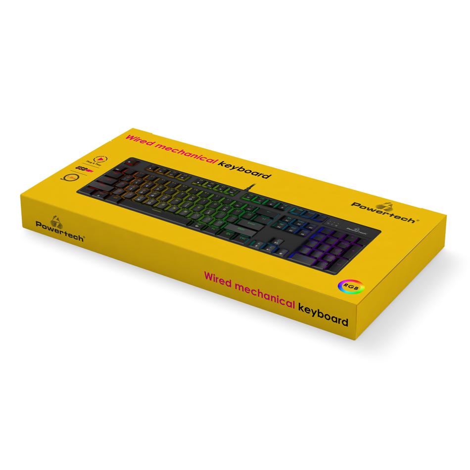 POWERTECH gaming μηχανικό πληκτρολόγιο PT-1254, ενσύρματο, RGB, μαύρο | eLabstore.gr POWERTECH gaming μηχανικό πληκτρολόγιο PT-1254, ενσύρματο, RGB, μαύρο | Συνοδευτικά PC | elabstore.gr